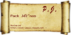 Pack János névjegykártya